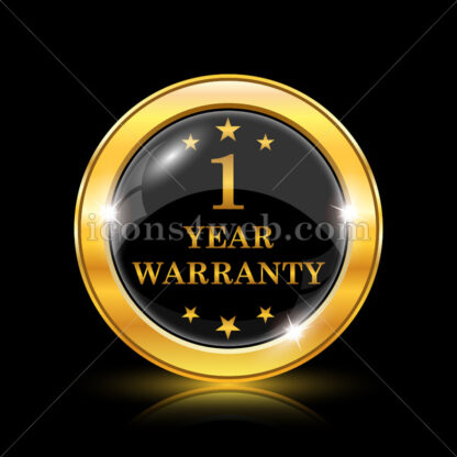 1 year warranty golden icon. - Website icons