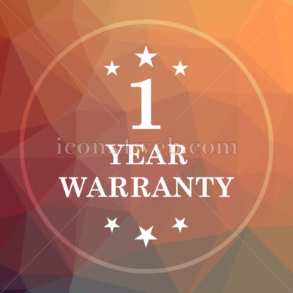 1 year warranty low poly icon. Website low poly icon - Website icons