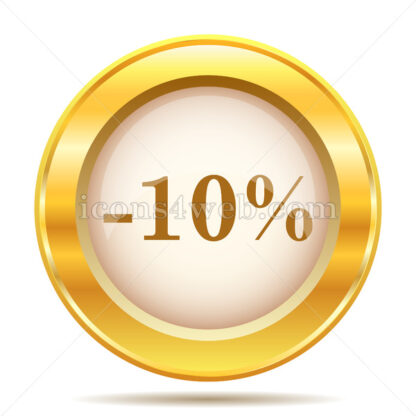 10 percent discount golden button - Website icons