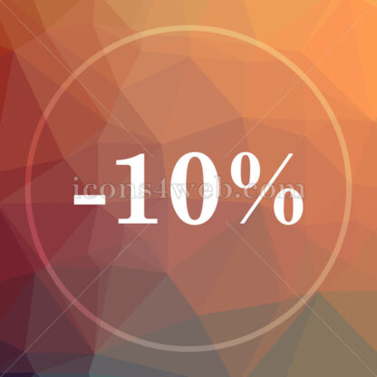 10 percent discount low poly icon. Website low poly icon - Website icons