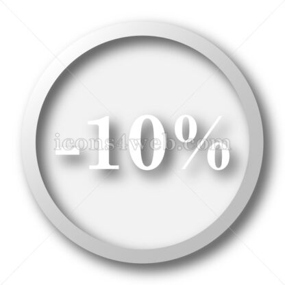 10 percent discount white icon button - Icons for website