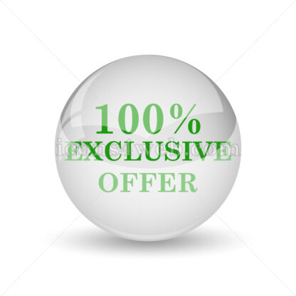 100% exclusive offer glossy icon. 100% exclusive offer glossy button - Website icons