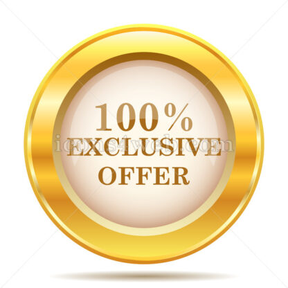 100% exclusive offer golden button - Website icons