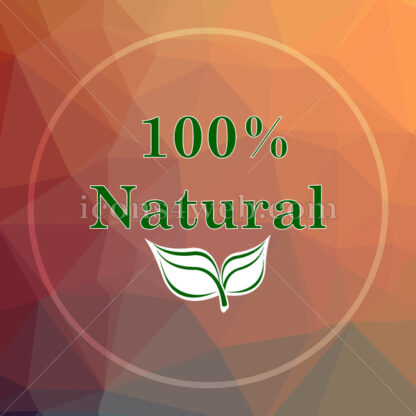100 percent natural low poly icon. Website low poly icon - Website icons