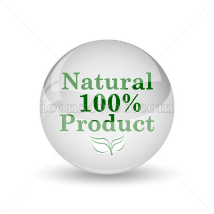 100 percent natural product glossy icon. 100 percent natural product glossy button - Website icons