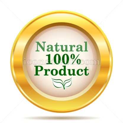 100 percent natural product golden button - Website icons