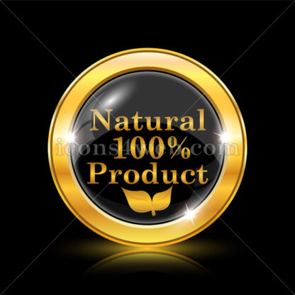 100 percent natural product golden icon. - Website icons