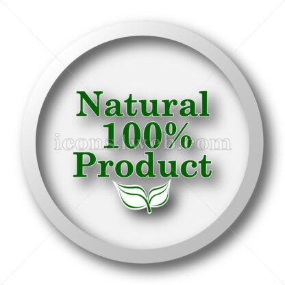 100 percent natural product white icon, white button - Icons for website