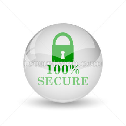 100 percent secure glossy icon. 100 percent secure glossy button - Website icons