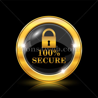 100 percent secure golden icon. - Website icons