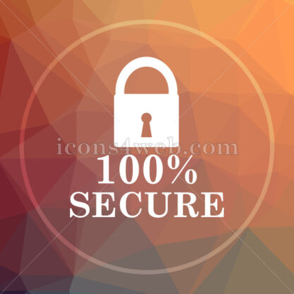100 percent secure low poly icon. Website low poly icon - Website icons