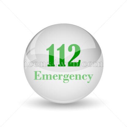 112 Emergency glossy icon. 112 Emergency glossy button - Website icons
