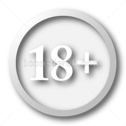 18 plus white icon. 18 plus white button - Website icons