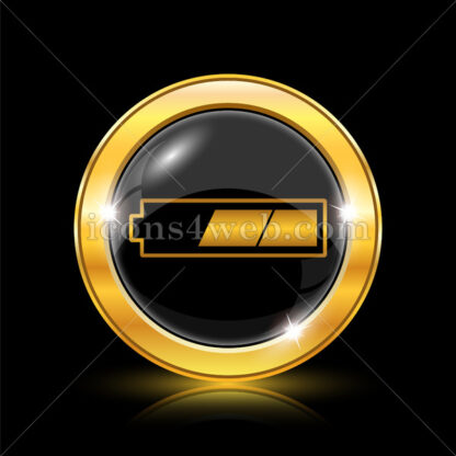 2 thirds charged battery golden icon. - Website icons