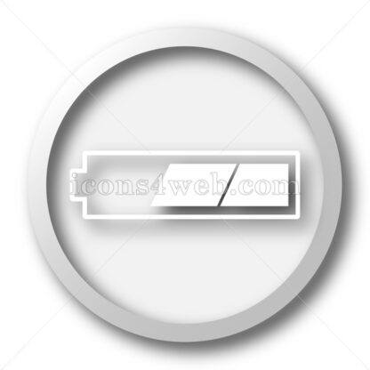 2 thirds charged battery white icon button - Icons for website