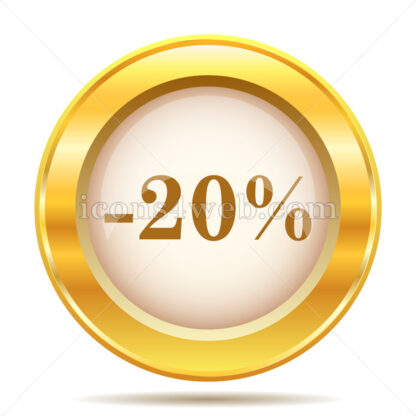 20 percent discount golden button - Website icons