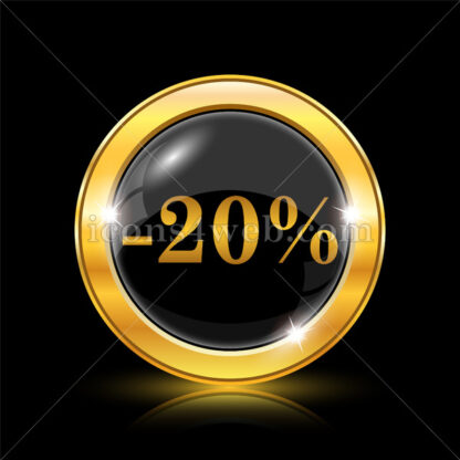 20 percent discount golden icon. - Website icons
