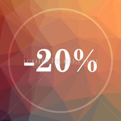 20 percent discount low poly icon. Website low poly icon - Website icons