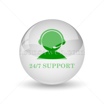 24-7 Support glossy icon. 24-7 Support glossy button - Website icons