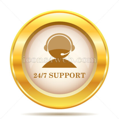 24-7 Support golden button - Website icons