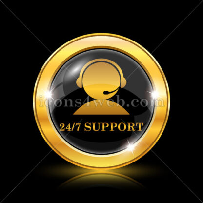 24-7 Support golden icon. - Website icons