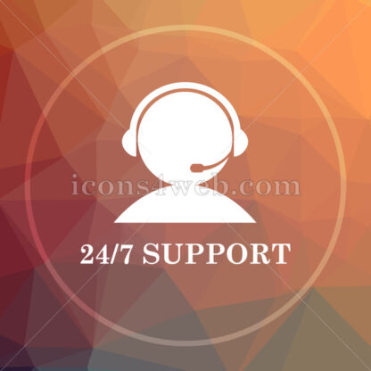 24-7 Support low poly icon. Website low poly icon - Website icons