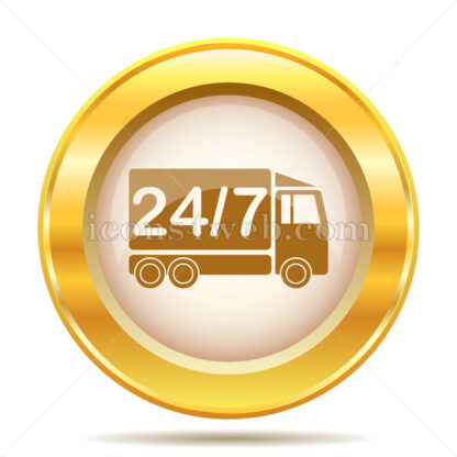 24 7 delivery truck golden button - Website icons