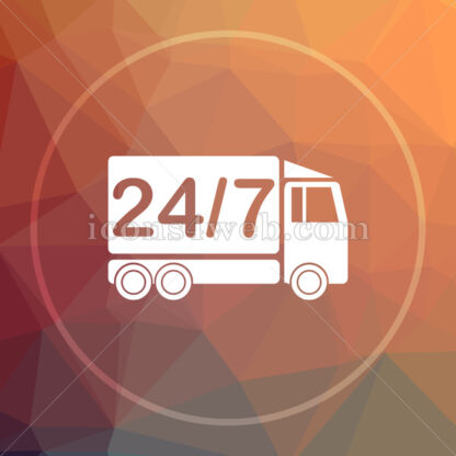 24 7 delivery truck low poly icon. Website low poly icon - Website icons