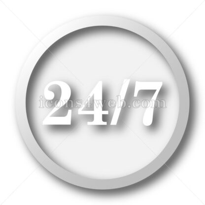 24 7 white icon. 24 7 white button - Website icons