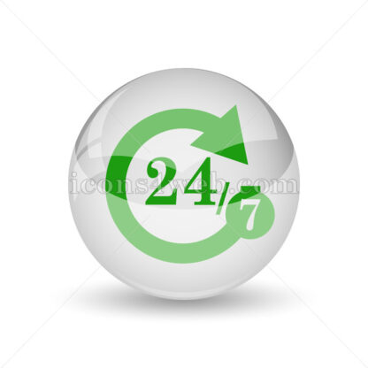 24/7 glossy icon. 24/7 glossy button - Website icons