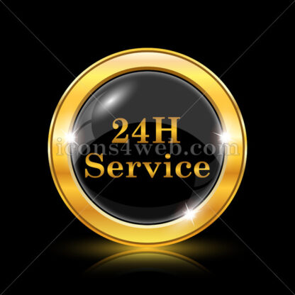 24H Service golden icon. - Website icons