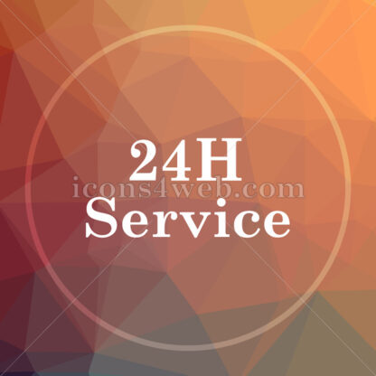 24H Service low poly icon. Website low poly icon - Website icons