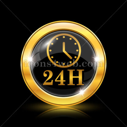 24H clock golden icon. - Website icons