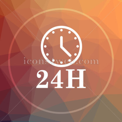 24H clock low poly icon. Website low poly icon - Website icons