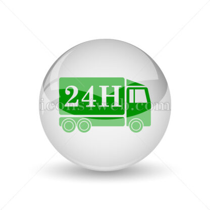 24H delivery truck glossy icon. 24H delivery truck glossy button - Website icons