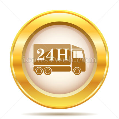 24H delivery truck golden button - Website icons