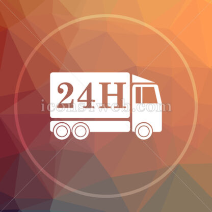 24H delivery truck low poly icon. Website low poly icon - Website icons