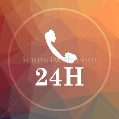 24H phone low poly icon. Website low poly icon - Website icons