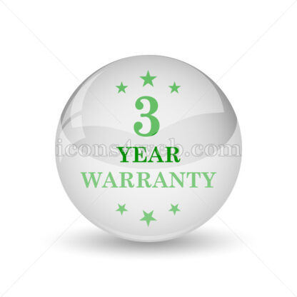 3 year warranty glossy icon. 3 year warranty glossy button - Website icons