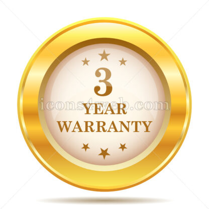3 year warranty golden button - Website icons