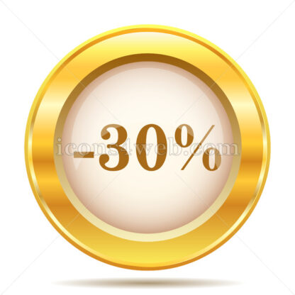 30 percent discount golden button - Website icons