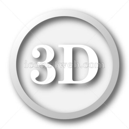 3D white icon. 3D white button - Website icons