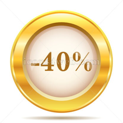 40 percent discount golden button - Website icons