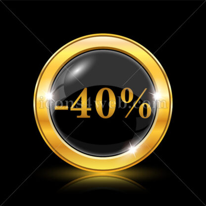 40 percent discount golden icon. - Website icons