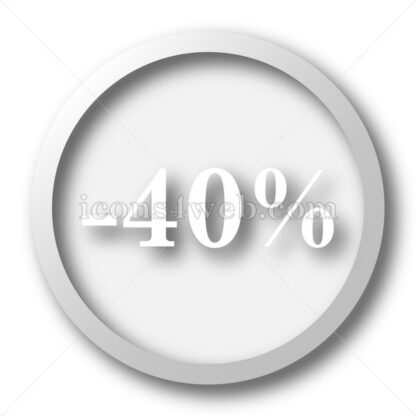 40 percent discount white icon button - Icons for website