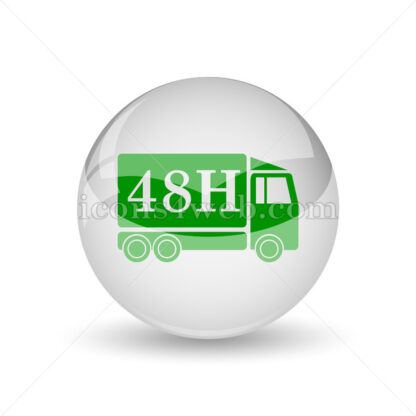 48H delivery truck glossy icon. 48H delivery truck glossy button - Website icons