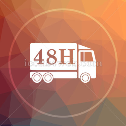 48H delivery truck low poly icon. Website low poly icon - Website icons