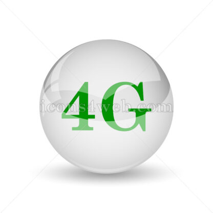 4G glossy icon. 4G glossy button - Website icons