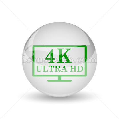 4K ultra HD glossy icon. 4K ultra HD glossy button - Website icons