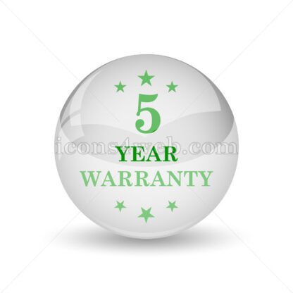 5 year warranty glossy icon. 5 year warranty glossy button - Website icons